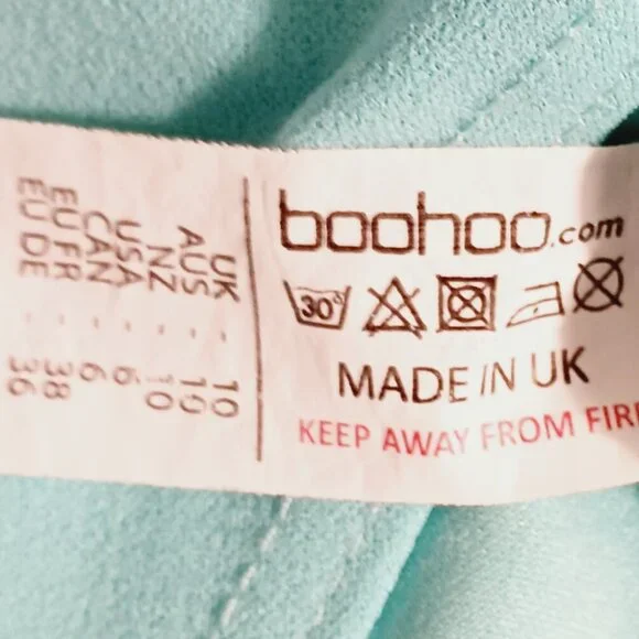 boohoo, NWOT One Shoulder Ruffled Aqua Bodysuit Size 6 Bodycon, Beachy, Vacation - Picture 11 of 11